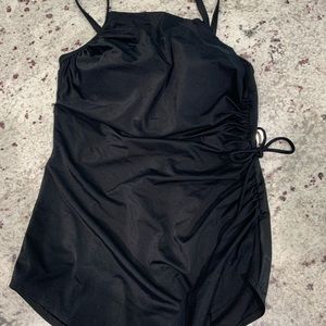 Lands End black one‎ piece 1pc swimsuit sz 14